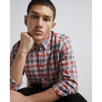Easy Wear - Camisa para hombre manga larga cuadros vichy Regular Fit