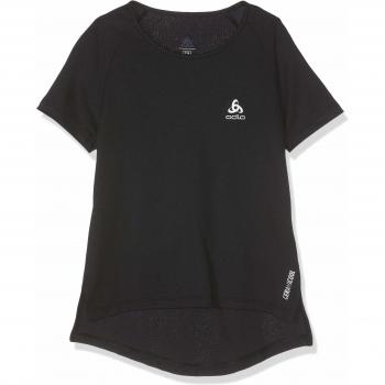 Odlo Camiseta Unisex con Cuello Redondo y Cuello Redondo S/S para niñas Ceramicool, Unisex niños, Camisa, 312769-15000-152, Negro, 152