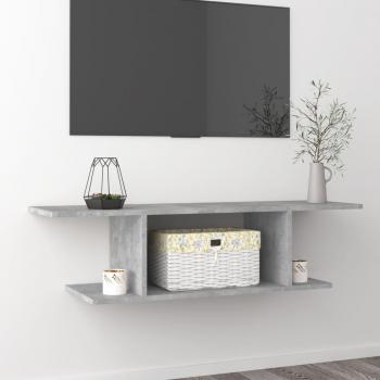 Mueble de TV de pared 103x30x26,5 cm - Mueble de Salon, Mueble TV, Mesa de TV, color gris concreto