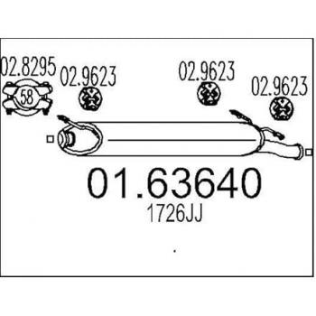 Silenciador trasero MTS CITROËN 01.63640 - ESD, compatible con XSARA y variantes