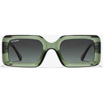 D.Franklin - Gafas de sol unisex cuadradas con montura color verde y lentes polarizadas