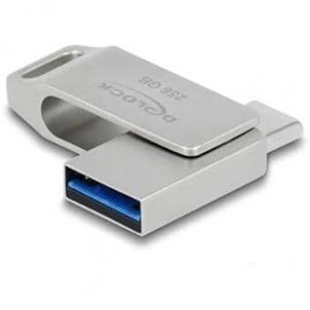 Pendrive USB 3.2 256 GB USB-C y USB-A, 5 Gbps, carcasa de metal