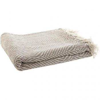 Plaid algodón 130x170x0,5 geometrico beige