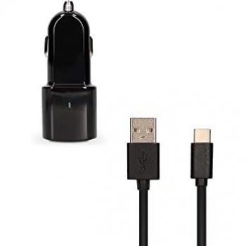 Cargador de Coche Contact, 12W + Cable 1m USB A - USB C