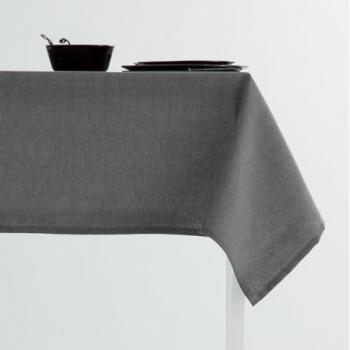 Mantel Antimanchas Liso de Algodón Combinado Loira Plomo 140x300 cm