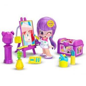 Pinypon Piny Classrooms Lilith Playset Bambina - Juego de construcción, incluye figura de Lilith, accesorios de arte, diseño colorido y educativo, ideal para niños a partir de 4 años