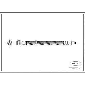 Latiguillo de freno CORTECO 19035290 - Longitud: 1000 mm, Material: goma, Conectores: metálicos, Presión máxima: 10 bar, Aplicación: sistema de frenos