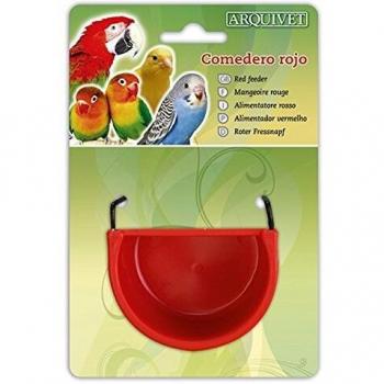 Comedero Rojo para Aves de 7.5x5.5x4 cm