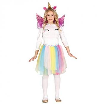 Disfraz de Unicornio Arcoíris Infantil con Alas y Diadema para Niñas de 7 a 9 Años