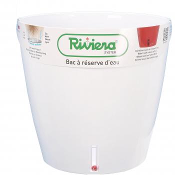 Olla redonda de plástico con reserva de agua Eva 25,5 cm