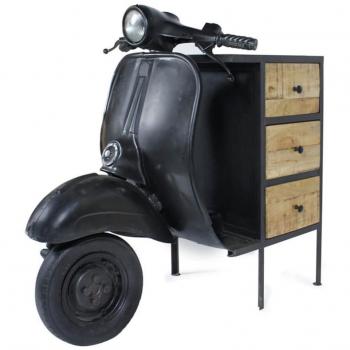 Cajonera Scooter Delantera Mueble Auxiliar Negro 70x120x103cm - Signes Grimalt