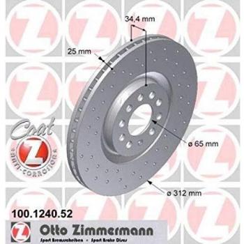 Zimmermann 100,1240.52 Freno de Disco Delantero, Perforado, Sport Coat Z