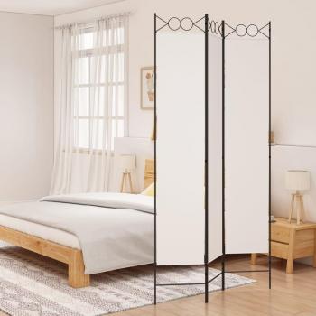 vidaXL 3-Panel Room Divider White 120x220 cm Fabric