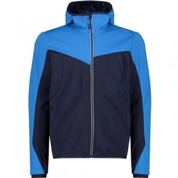 CMP Men's Softshell Jacket with Fixed Hood - Dark Blue - Size 48