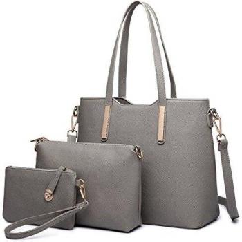 Miss Lulu Bolso Totes para Mujer de Mano Moda 3Pcs Bolsos de Hombro Cuero PU