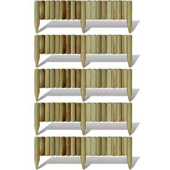 vidaXL 5X Vallas para Borde de Jardín Cerca de Madera de Pino Impregnada 120 cm