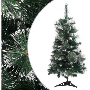 Árbol de Navidad Artificial con Soporte PVC Verde y Blanco 90 cm