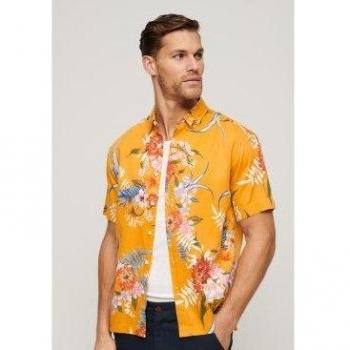 Superdry Camisa Manga Corta Hawaiian Amarillo