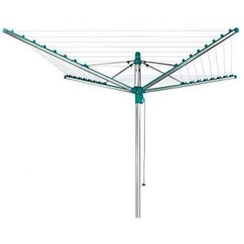 Leifheit Tendedero giratorio de jardín Linomatic 400 Easy - Secadora de ropa tipo paraguas, 40m de cuerda, cuerdas retráctiles, tendedero vertical con sistema Easy Lift