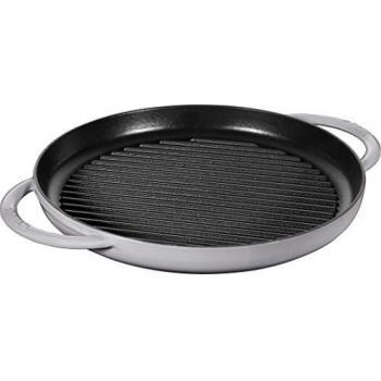 STAUB Parrilla redonda de hierro fundido gris de 30 cm