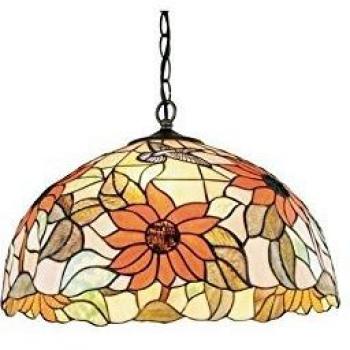Lámpara colgante Dafne 3 bombillas Tiffany Cristal Multicolor 45x20cm