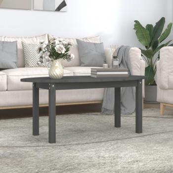 Mesa baja de centro gris de madera maciza de pino 110x55x45 cm
