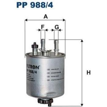 Filtro de combustible FILTRON PP 988/4, tipo de producto: filtro de combustible, características: diseñado para proporcionar una filtración eficiente del combustible, compatible con diversos modelos de vehículos, fabricado con materiales de alta calid