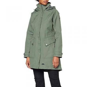 Trespass Chaqueta impermeable Rainyday con capucha oculta para mujer, Mujer, Chaqueta impermeable con capucha oculta., FAJKRAM20002_BAIL, albahaca, L