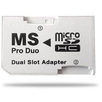 OcioDual Adaptador Dual Micro SD SDHC A Memory Stick Pro Duo PSP MicroSD hasta 32 GB