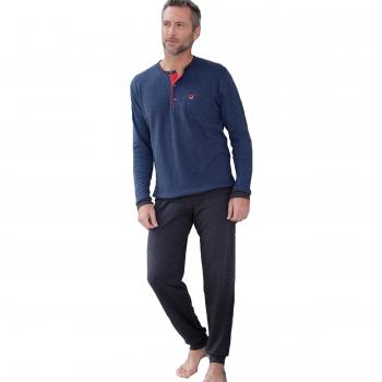 MASSANA - Pijama Invierno con PUÑOS M1958 - Royal, XL