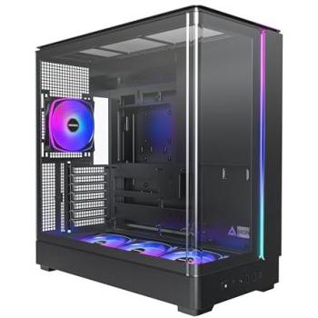 Montech KING 45 PRO Carcasa Torre Negra (ATX, mATX, Mini-ITX), Vidrio Curvado, Flujo de Aire Optimizado, Soporte para Radiador de 360 mm, 4 Vent