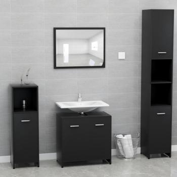 Conjunto de muebles de baño de madera contrachapada negra multicapa