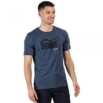 Regatta Breezed-Camiseta Deportiva Estampada De Algodón Y Manga Corta T-Shirts/Polos/Vests, Hombre, Dark Denim, XXL