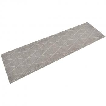 Alfombra de cocina lavable terciopelo dibujo rombos 45x150 cm Color Gris con huellas de patas, Gris oscuro, Marrón y más