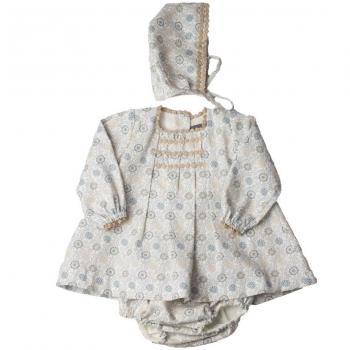 CAROLO BABY Conjunto de Jesusito, Braga y Capota CaroloBaby con Aplicaciones de Pasamanería