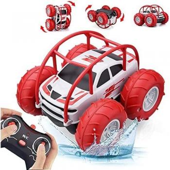 Coche Teledirigido, Rotación Volteo de 360°y 60 Minutos Tiempo de Juego, 4WD RC Coche de Alta Velocidad de Acrobacias, 2.4GHz Coche de Juguete Batería Recargable Luz LED, Regalo para Niños 3-12 Años