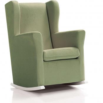 Sillón de lactancia SOGNO tapizado en tela verde-oliva