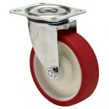 Colson Rueda Soporte giratorio 125 mm de nylon blanco recubierta de poliuretano