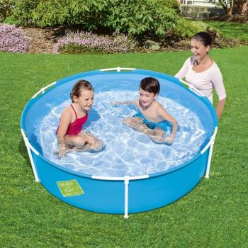 Bestway Piscina My First Frame Pool 152 cm - piscina inflable para niños, estructura de marco resistente, diámetro de 152 cm, fácil de montar y desmontar, ideal para uso en el jardín o patio, fabricada con material dur
