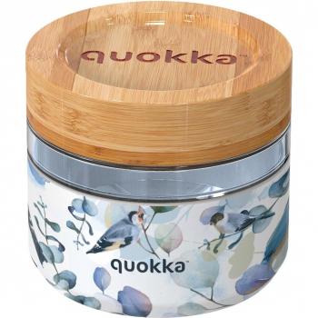Quokka - Recipiente de cristal Deli Blue 500 ml, recipiente de comida, capacidad de 500 ml, material de cristal