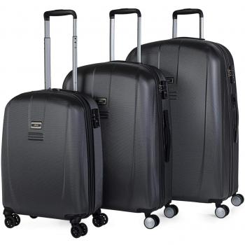 JASLEN - Juego de Maletas de Viaje Ligeras 3 Pzs. Set Trolley ABS 4 Ruedas