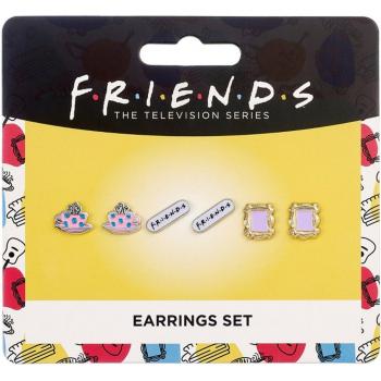 FRIENDS TV Show Set of 3 Stud Earrings - Frame, Coffee Cup, FRIENDS Logo - Zinc/Copper/Aluminium