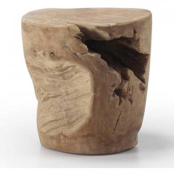 Kave Home - Mesa Auxiliar Tropicana Redonda Ø 35 cm de Madera Maciza de Teca