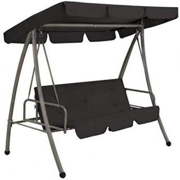 vidaXL Columpio Exterior Dosel Acero 192x118x175 cm Gris Antracita Balancín