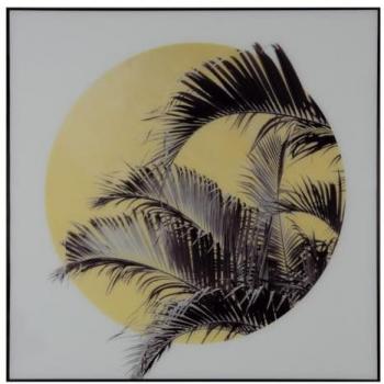 Cuadro Lienzo Palmera 100 x 2,5 x 100 cm Fotoimpreso con Hojas