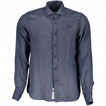 La Martina Blue Linen Shirt - XL, Casual Shirt, Male, Blue, Size: XL, Regular Fit, Long Sleeves