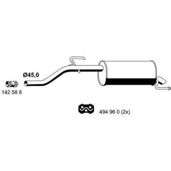 Silenciador trasero ERNST 012195 para Opel Corsa D 3/5 puertas