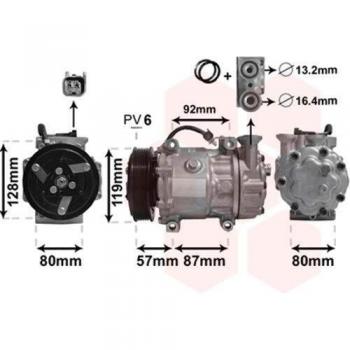 Compresor de aire acondicionado VAN WEZEL 1800K468