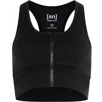 Top Deportivo Super.natural Motion con Zip para Mujer, Negro, Talla XS