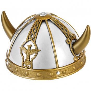 Casco Vikingo de Plástico Duro Dorado de Widmann